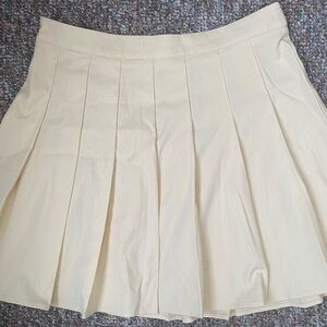 Cream Pleated Skirt